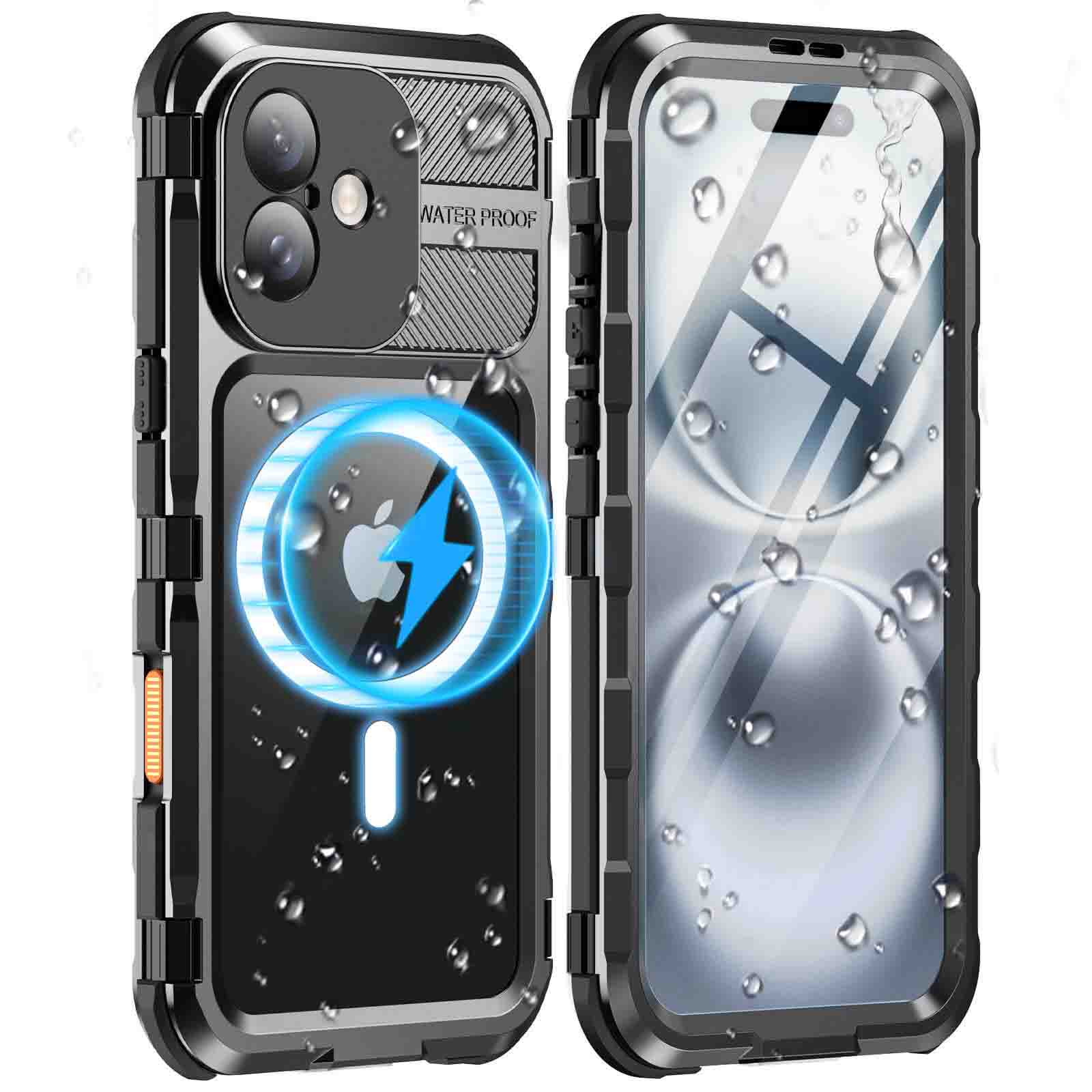Beeasy Coque IPhone 15 Pro Compatible MagSafe Avec Béquille Métal Et 2 Protections Écran - Bleu Translucide