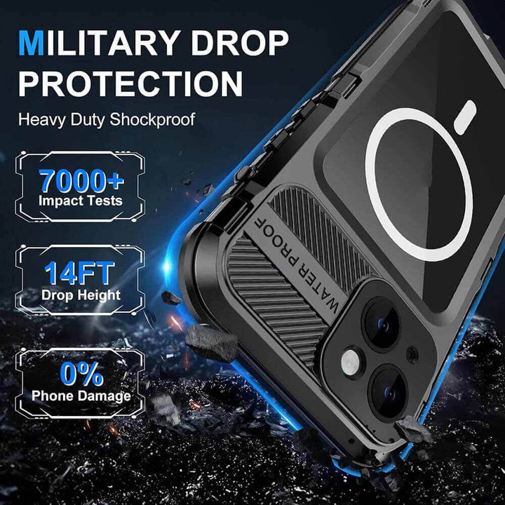 iphone 15 pro Magnetic waterproof case with shockproof