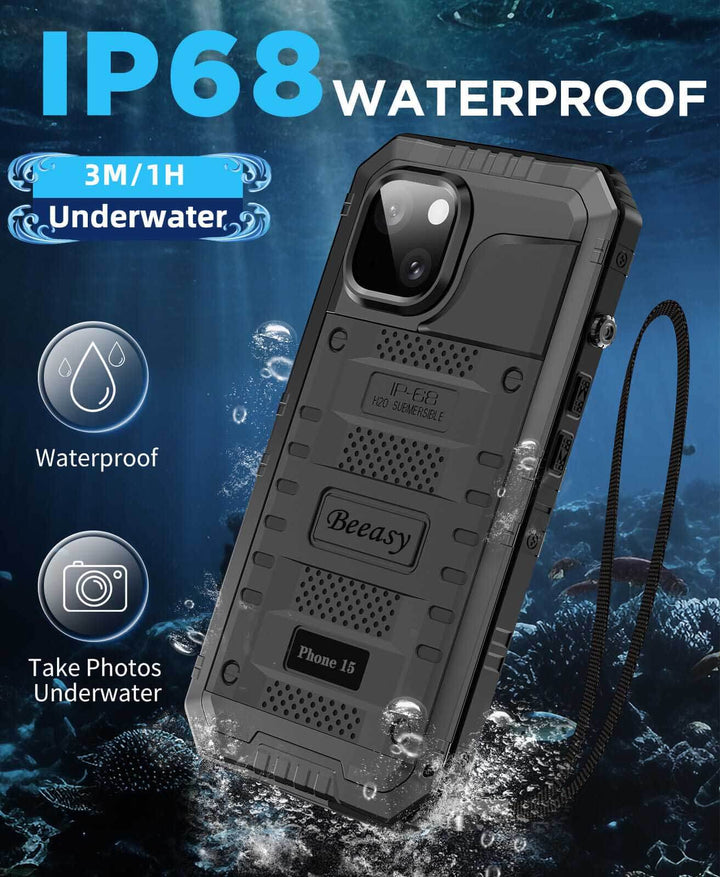 Beeasy IP68 waterproof iphone 15 pro max case
