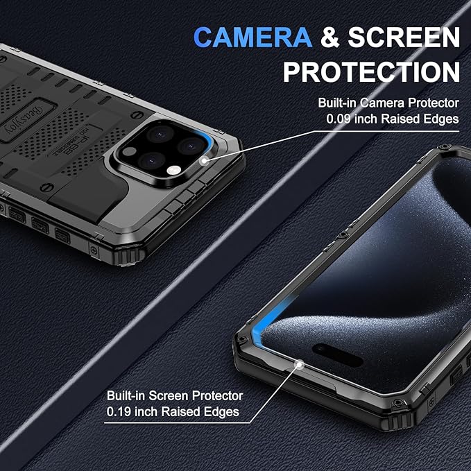rugged case with bulit in screen protection 
