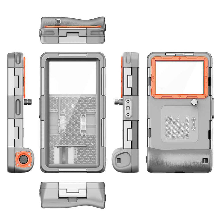 gray orange diving phone case