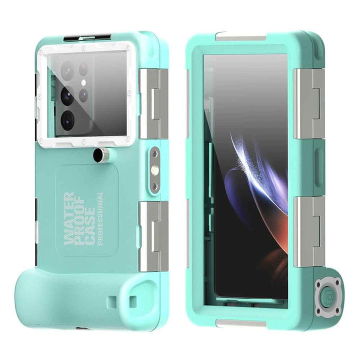 green and white diving phone case