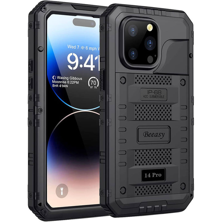 iPhone 14 pro black heavy duty waterproof case