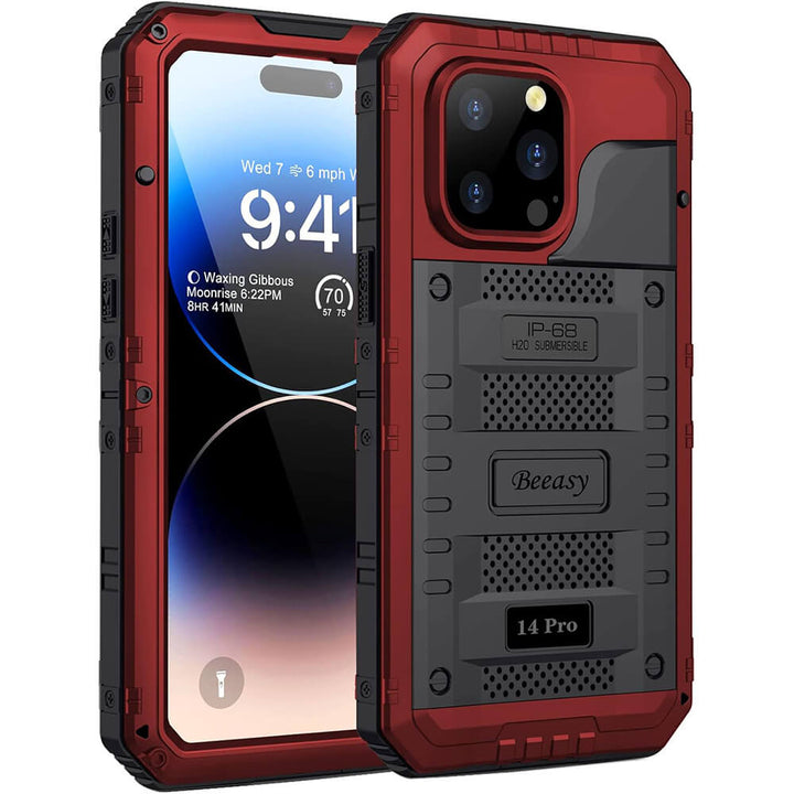 iPhone 14 pro red heavy duty waterproof case