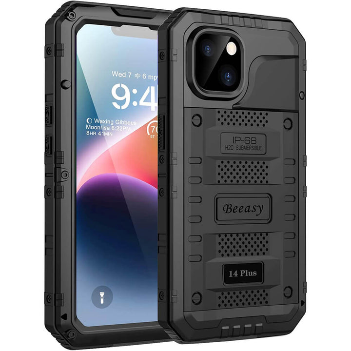 iPhone14plus  black heavy duty waterproof case