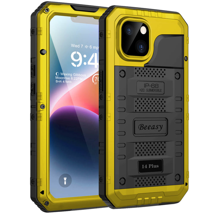 iPhone14 plus yellow heavy duty waterproof case