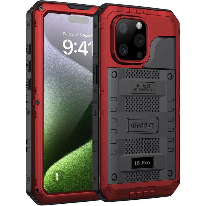 heavy duty iphone 15 red case