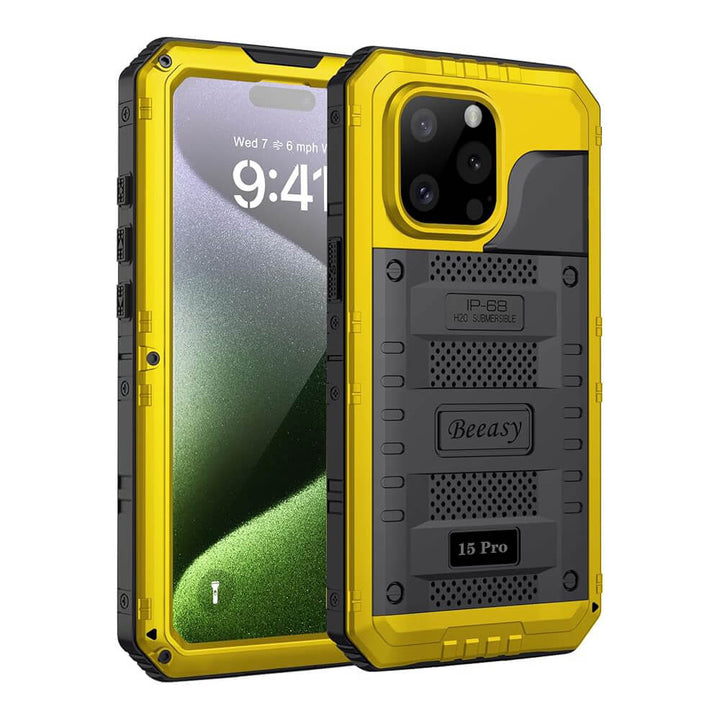 iphone 15pro yellow heavy duty case