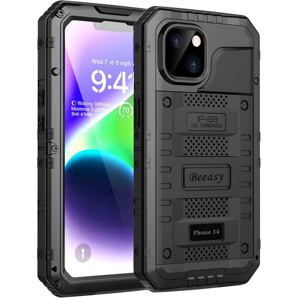 iphone14 black heavy duty waterproof case