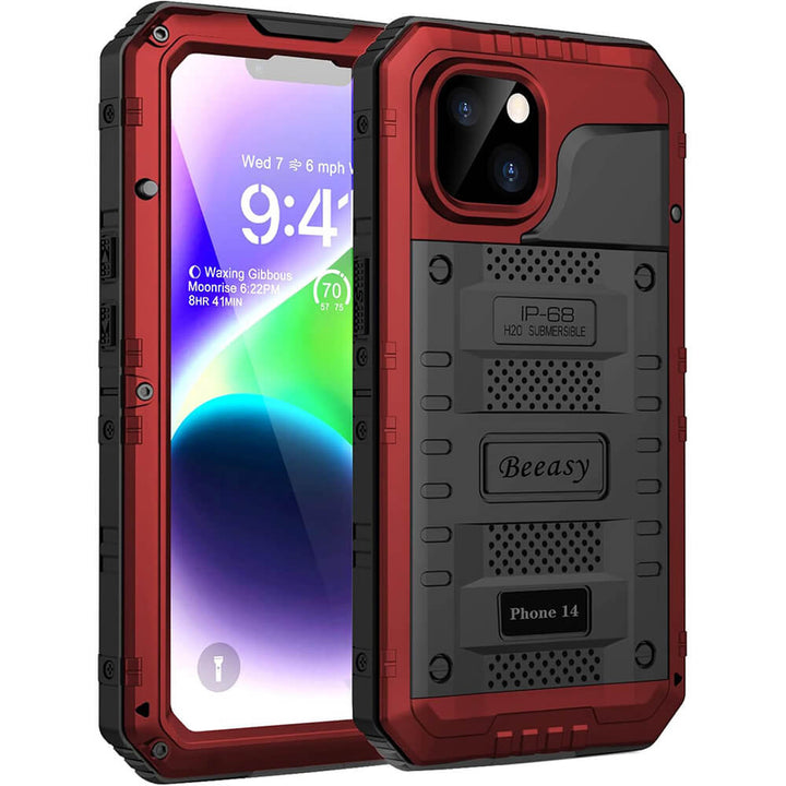 iphone14 red heavy duty waterproof cases