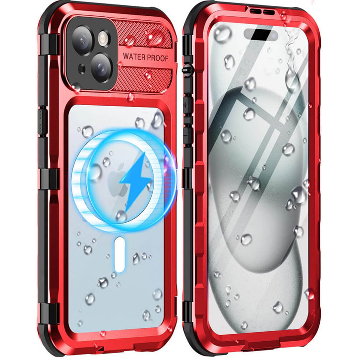 magesafe waterproof case iphone15plus red