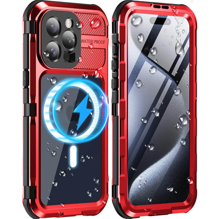 magesafe waterproof case iphone15pro red