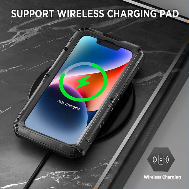 heavy duty phone case with wireless charging